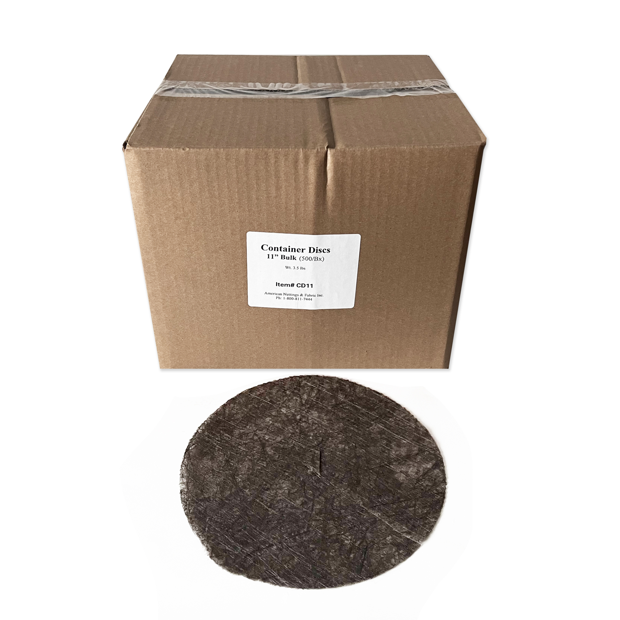 American Nettings & Fabric Planter Container Discs — 11in., 500/Box, Spun-Bonded Polyester, Model# CD11